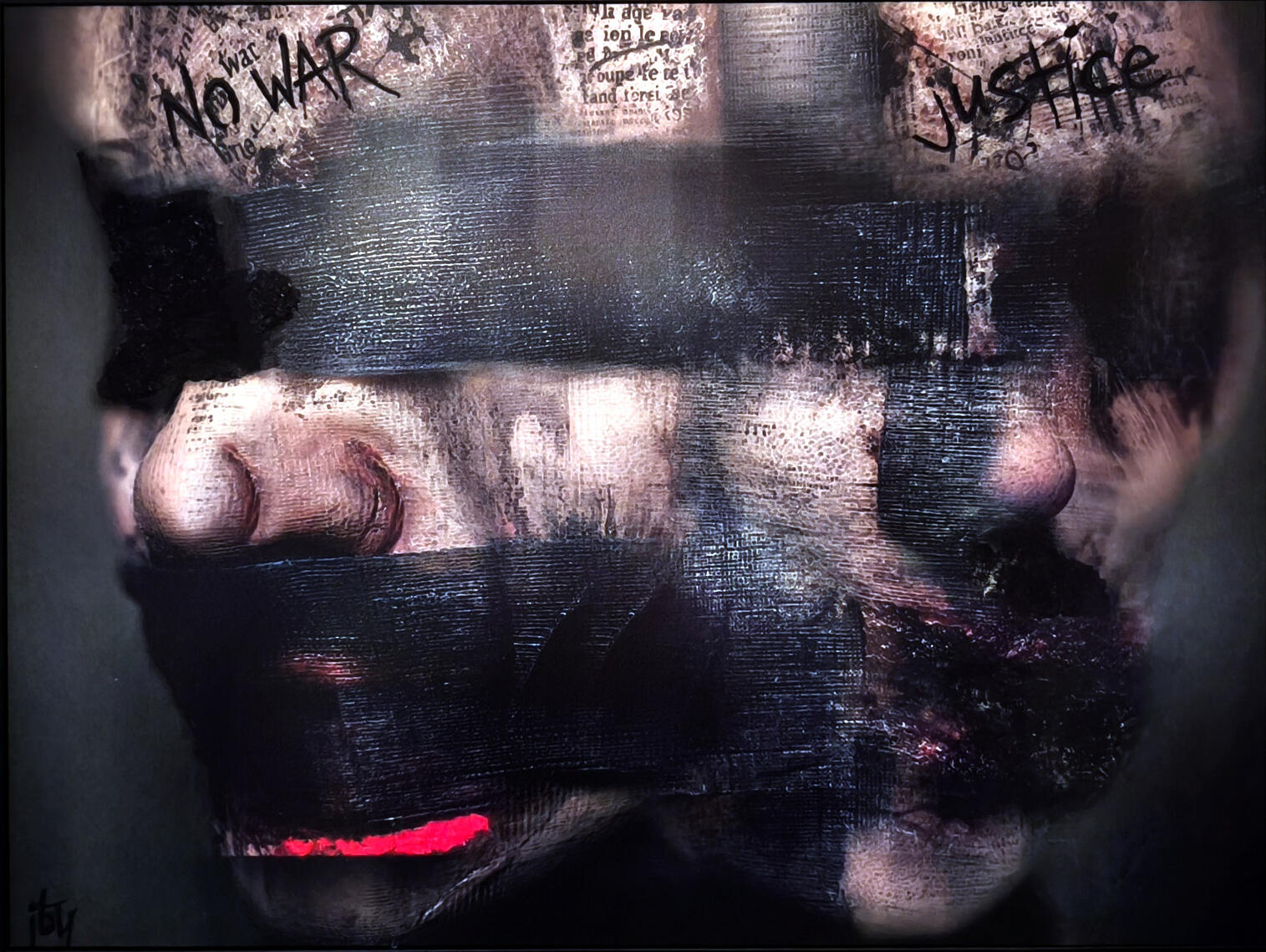 Chaos - Aluminium sur arbox noir - 60 × 45 cm Techniques mixtes - 800€