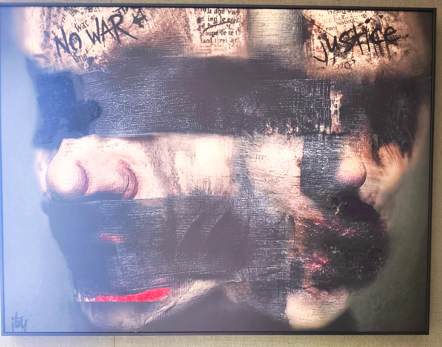 Chaos - Aluminium sur arbox noir - 60 × 45 cm Techniques mixtes - 600€ - Disponible.