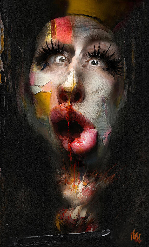 Gloria - aluminium 75X50 cm - textures mixtes.