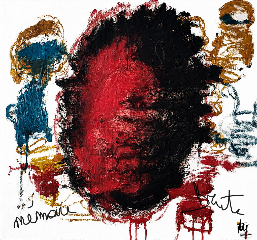 Mémoire Brute - 58X55 cm - pièce unique - textures mixtes.